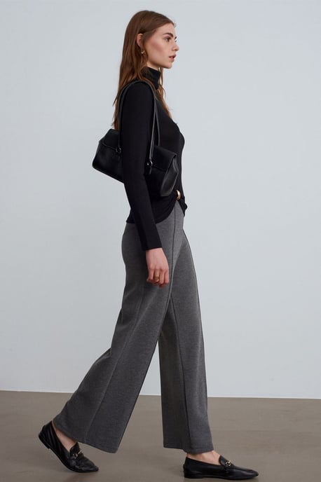 Damen Mid-Waist Weite-gewebte Hose - Image 1