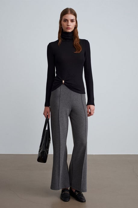Damen Mid-Waist Weite-gewebte Hose - Image 2