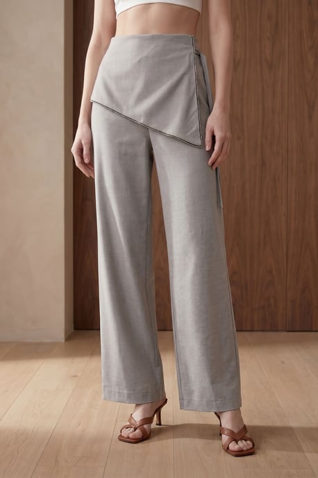 Hoch taillierte weite Crepe-Hosen - Image 4