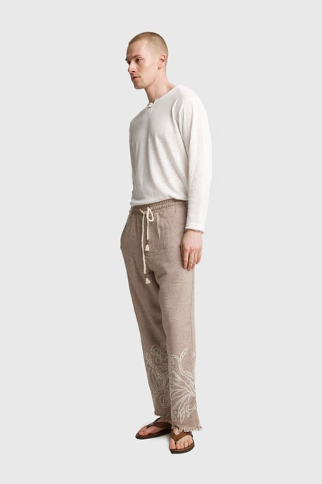 Herren Baumwollbestickte Strickweite Hosen - Image 2