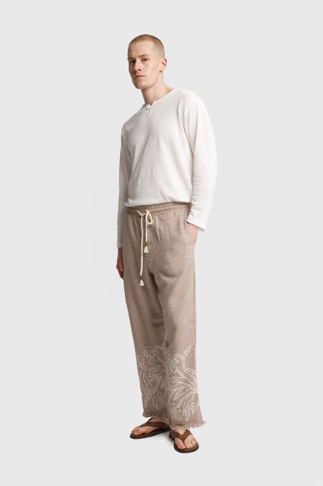 Herren Baumwollbestickte Strickweite Hosen - Image 4