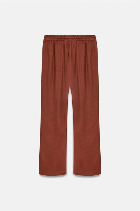 Damen Woven-Hosen mit weitem Bein und Kordelzugbund - Image 2