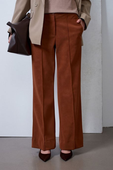 Damen High-Waist Weitbeinige Lederimitat-Hose - Image 3