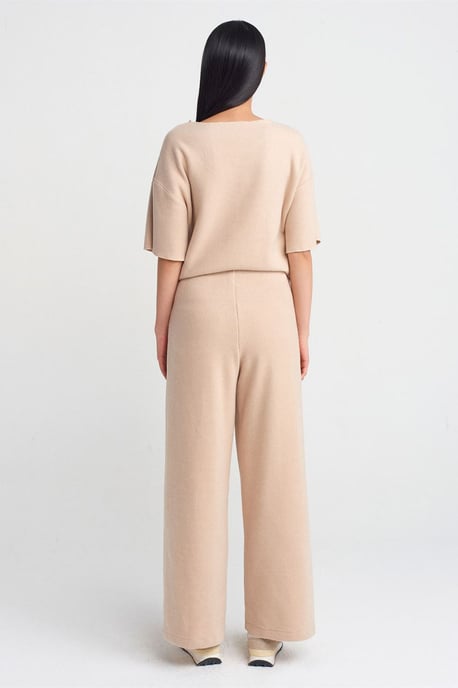 Damen Hohe Taille Weite Strickhose - Image 2