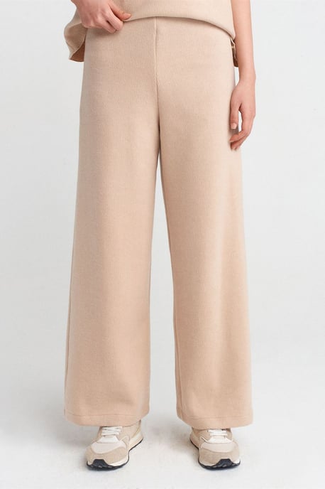 Damen Hohe Taille Weite Strickhose - Image 3