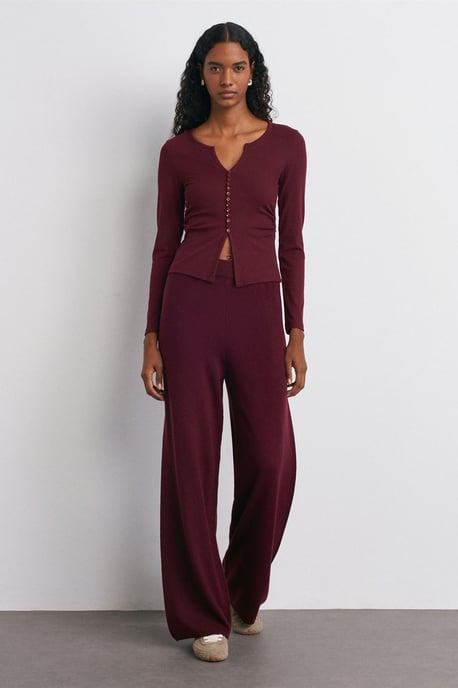 Damenweite Lurex-Strickhose - Image 1