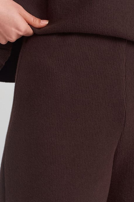 Damen Hohe Taille Weite Bein Strickhosen - Image 4
