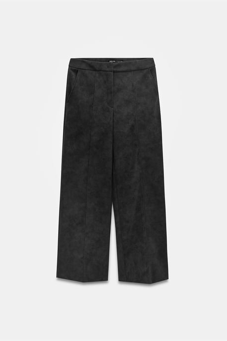 Hochtaillierte Weite Beine Kunstlederhose - Image 5