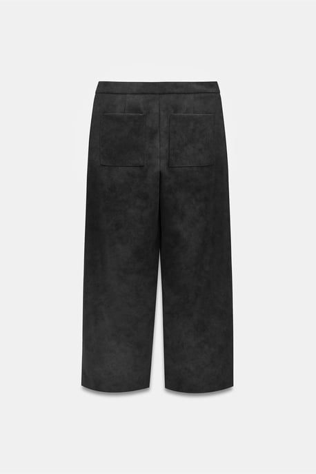 Hochtaillierte Weite Beine Kunstlederhose - Image 6