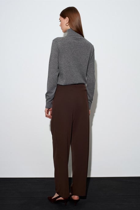 Damen Hohe Taille Weite Crepe-Hosen - Image 2