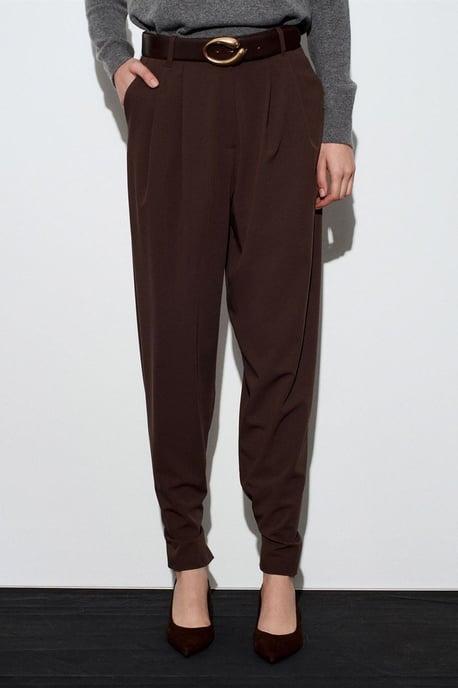 Damen Hohe Taille Weite Crepe-Hosen - Image 4