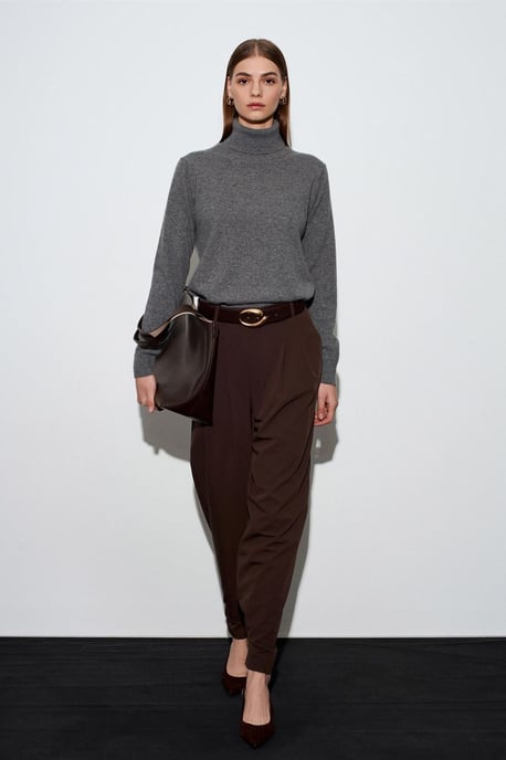 Damen Hohe Taille Weite Crepe-Hosen - Image 5