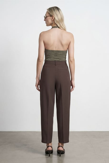 Hoch taillierte weite Crepe-Hosen - Image 2