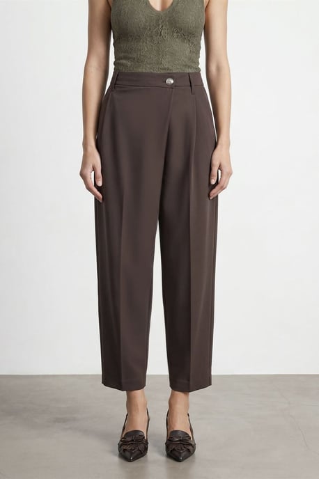Hoch taillierte weite Crepe-Hosen - Image 3
