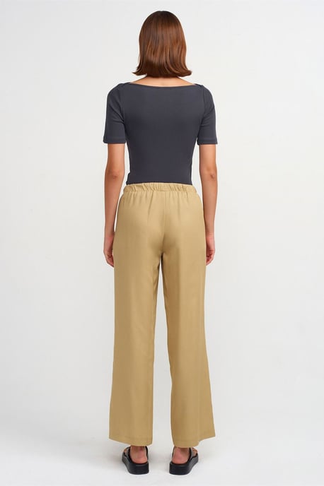 Damen Tencel-Hosen mit weitem Bein und Kordelzugbund - Image 2