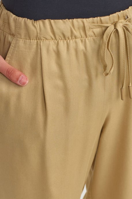 Damen Tencel-Hosen mit weitem Bein und Kordelzugbund - Image 4