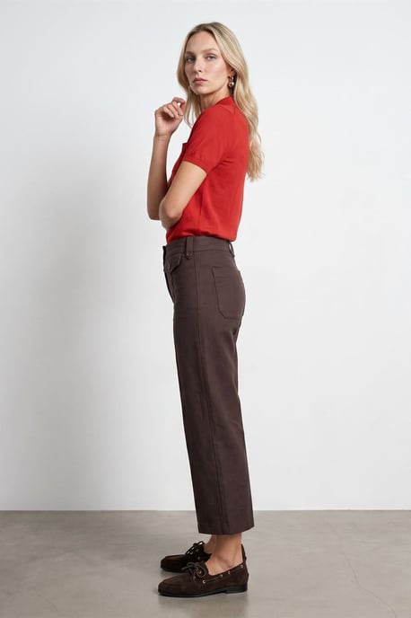 Hochgeschnittene Baumwoll-Poplin Capri-Culottes - Image 4