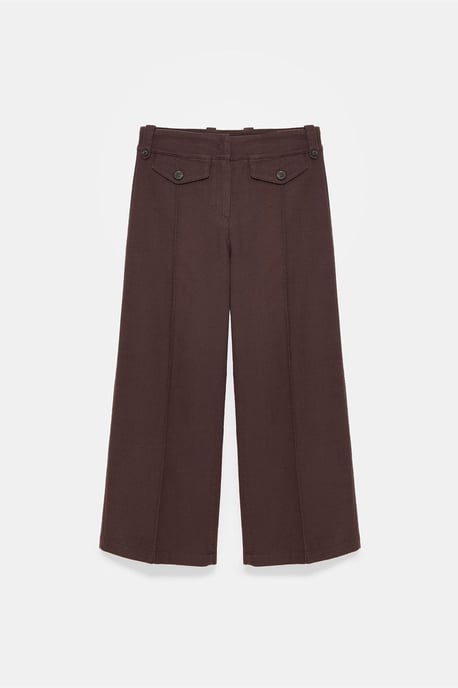 Hochgeschnittene Baumwoll-Poplin Capri-Culottes - Image 5