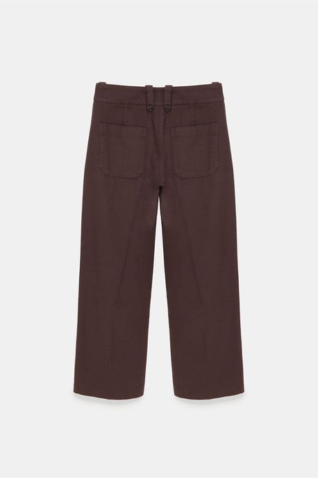 Hochgeschnittene Baumwoll-Poplin Capri-Culottes - Image 6
