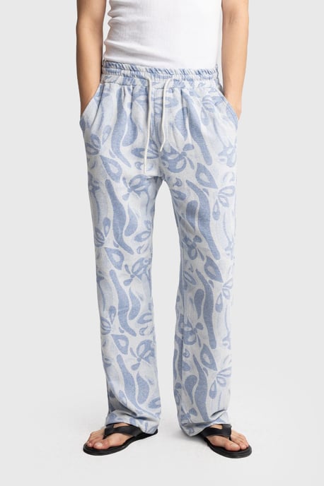Herren Baumwoll Blumenmuster Strickhose - Image 2