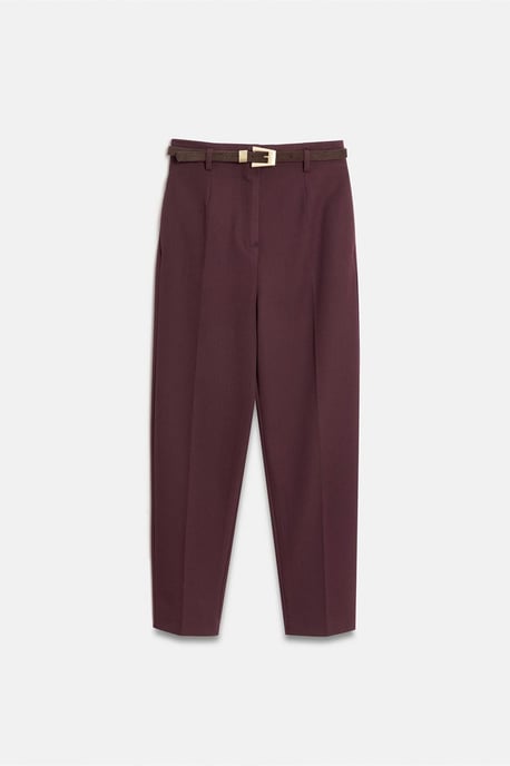 Hochgeschnittene gerade Crepe-Hosen - Image 6