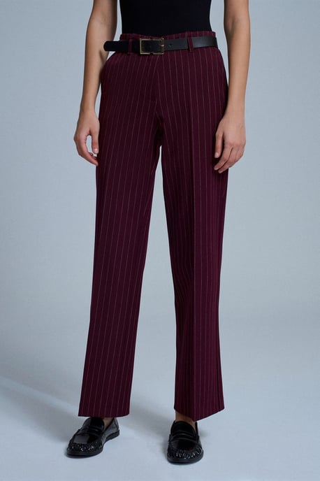 Gestreifte, taillierte Damen-Hosen im geraden Schnitt - Image 4