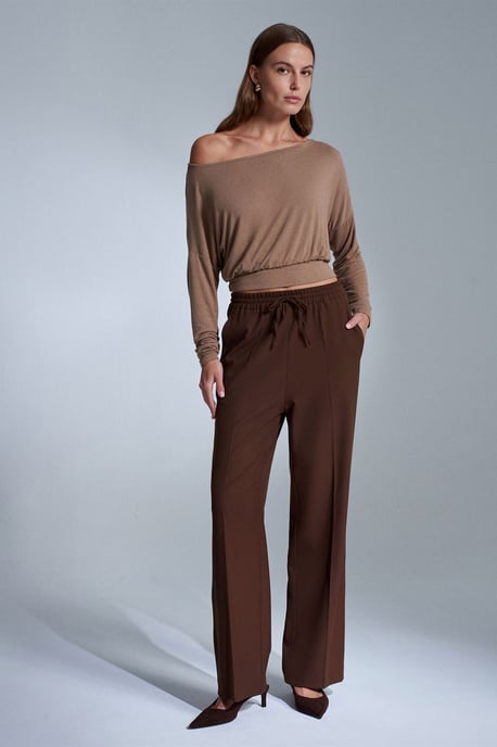 Damen gerade geschnittene Crepe-Hosen - Image 2