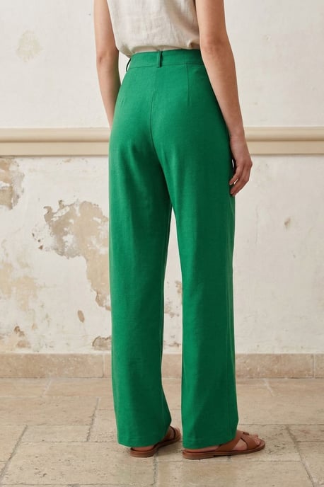 Hochtaillierte gerade Crepe-Hosen - Image 3