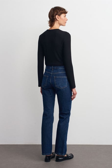 Hochtaillierte gerade Denim-Hose - Image 2