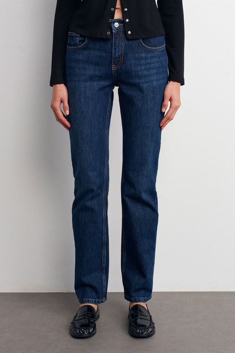Hochtaillierte gerade Denim-Hose - Image 5