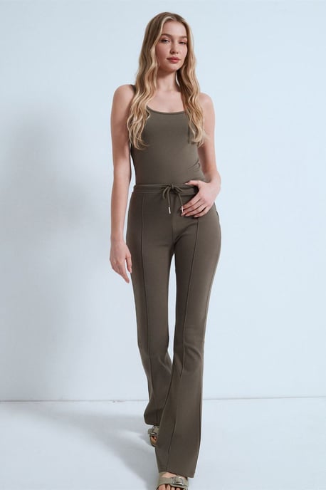 Hüfthohe Schlagjerseyhose mit Kordelzug - Image 1