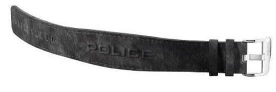 POLIZEI: "CHORD" Uhr aus grauem Leder mit 3D-POLIZEILOGO und Schnalle - Image 1