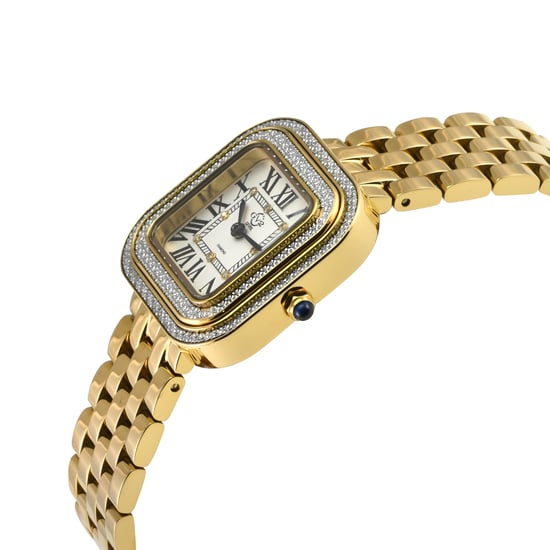GV2 Bellagio Damenuhr Swiss Made Diamond, Silber-Weißes Zifferblatt, IPYG-Armband - Image 3