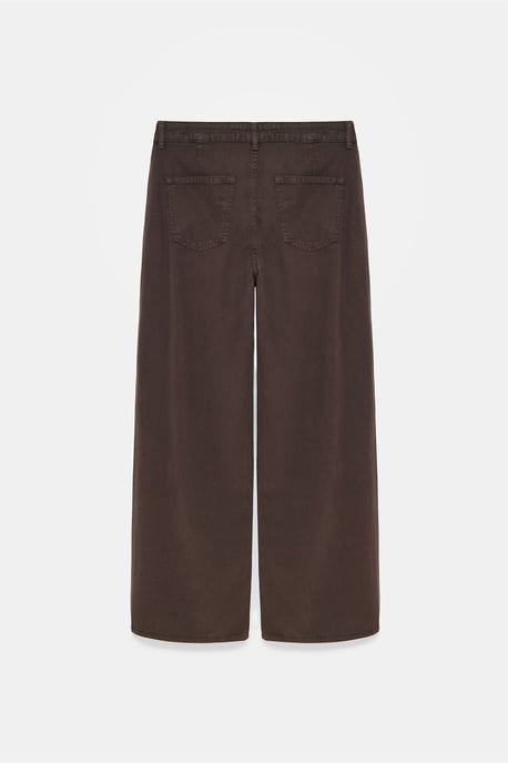 Hosen mit weitem Bein und Falten in Mittlerer Taille - Image 6