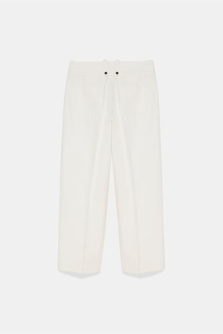 Hochbund Baumwoll-Popeline Capri-Culottes - Image 6
