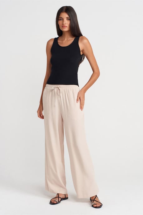 Tencel Weite Hose mit Kordelzugbund - Image 1