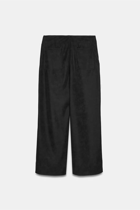 Damen High-Waist Weitbeinige Faux-Lederhosen - Image 6