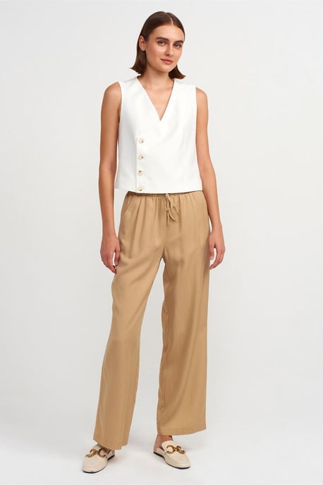 Damen Tencel-Hose mit weitem Bein und Kordelzugbund - Image 1