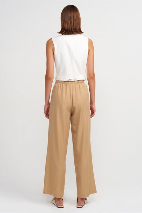 Damen Tencel-Hose mit weitem Bein und Kordelzugbund - Image 2