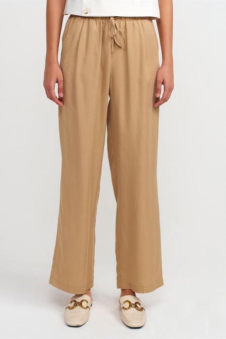 Damen Tencel-Hose mit weitem Bein und Kordelzugbund - Image 3