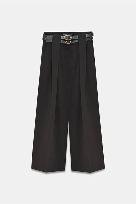 Hochtaillierte weit geschnittene Faltenhose - Image 5