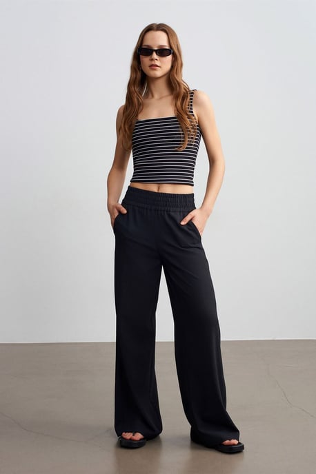 Damen weitgeschnittene Krepp-Hosen - Image 1