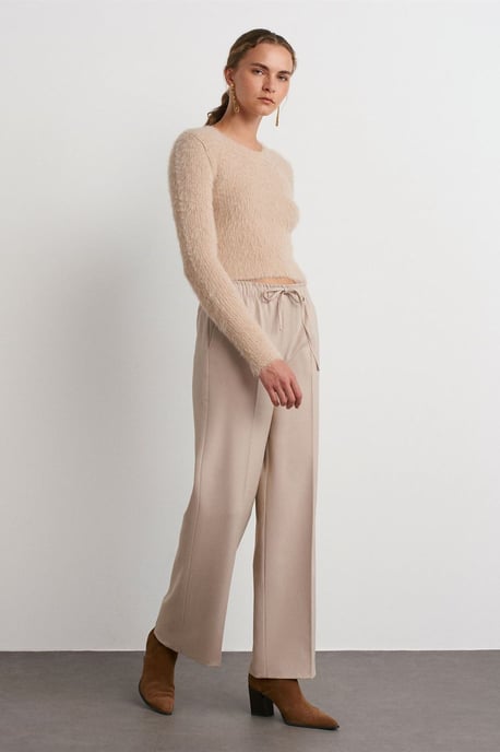 Hose aus Krepp mit weitem Bein - Image 1