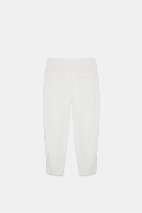 Damen High-Waist Weite Poplin-Hosen - Image 6