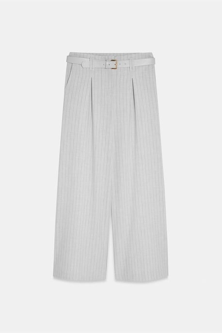 Gestreifte weite plissierte Hosen - Image 6