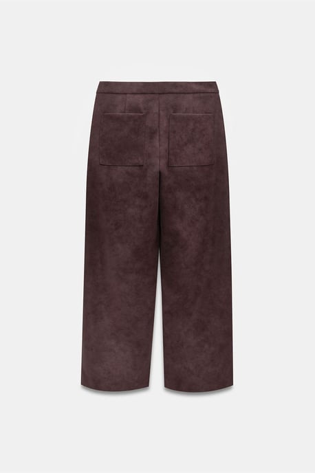 Hochtaillierte weite Hose aus Kunstwildleder - Image 6