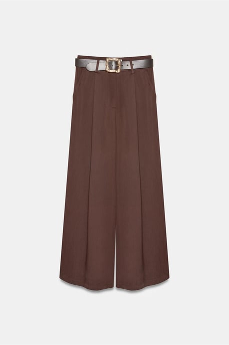 Hochtaillierte Plissierte Weitbein-Hose - Image 5