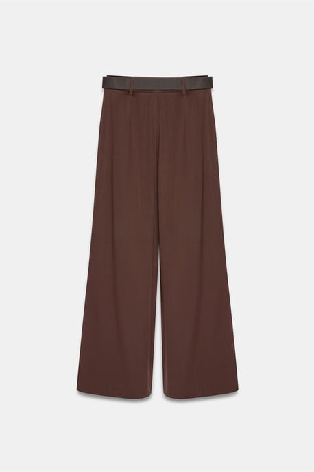 Hochtaillierte Plissierte Weitbein-Hose - Image 6