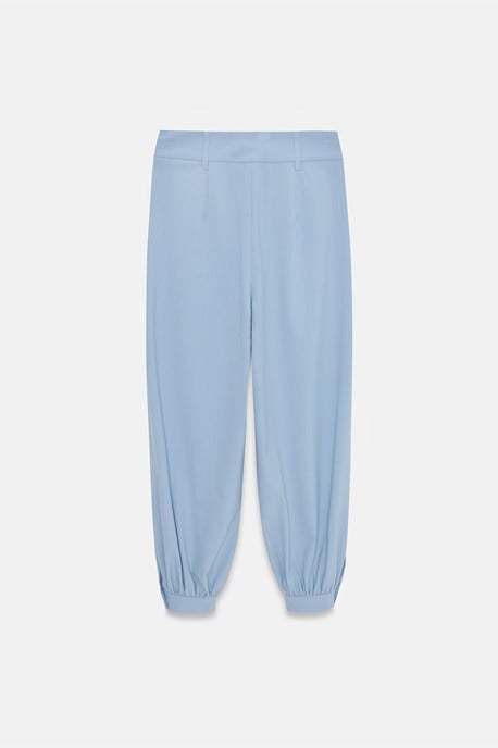 Hochtaillierte Weitbein-Hosen mit Streifen - Image 6