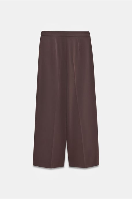 Weite Bundfalten-Hose aus Crepe mit Gürtel - Image 6